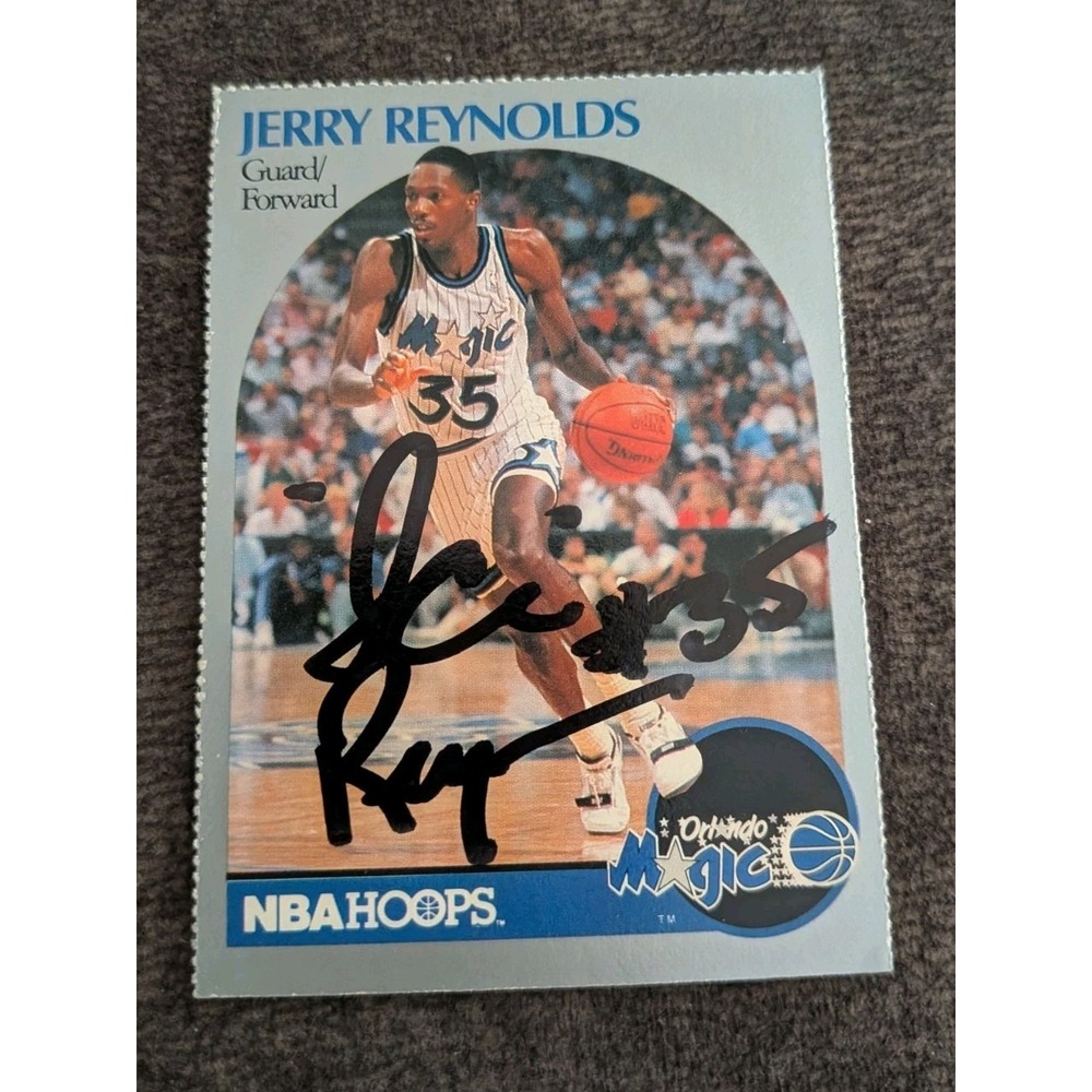 1990 NBA Hoops Jerry Reynolds #219 Orlando Magic Basketball Card NBA‎ Signed